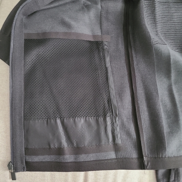 ADIDAS®ADI PURE 🏷️NWT Clean Bonded Sweater/Jacket Blk & Grey Full Zip LUXE M - Picture 8 of 14